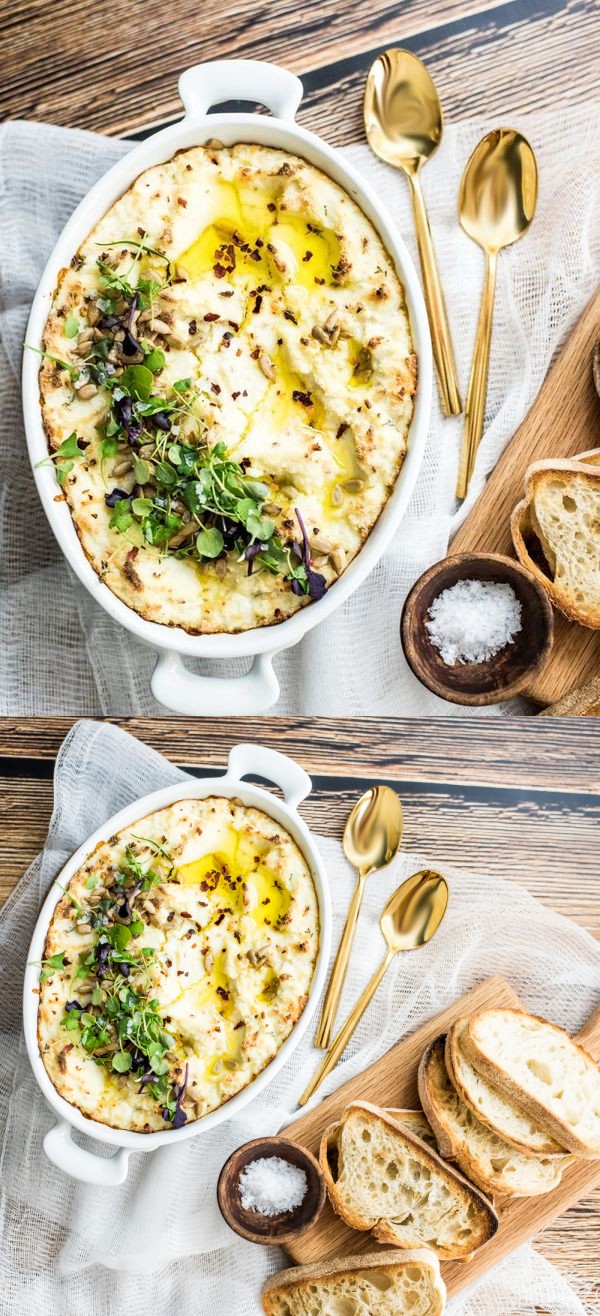 Baked Ricotta Cheese Dip with Garlic and Thyme