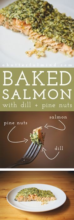 Baked Salmon with Dill and Pine Nuts