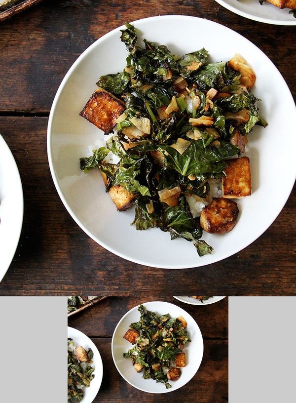 Baked Tofu with Coconut Kale