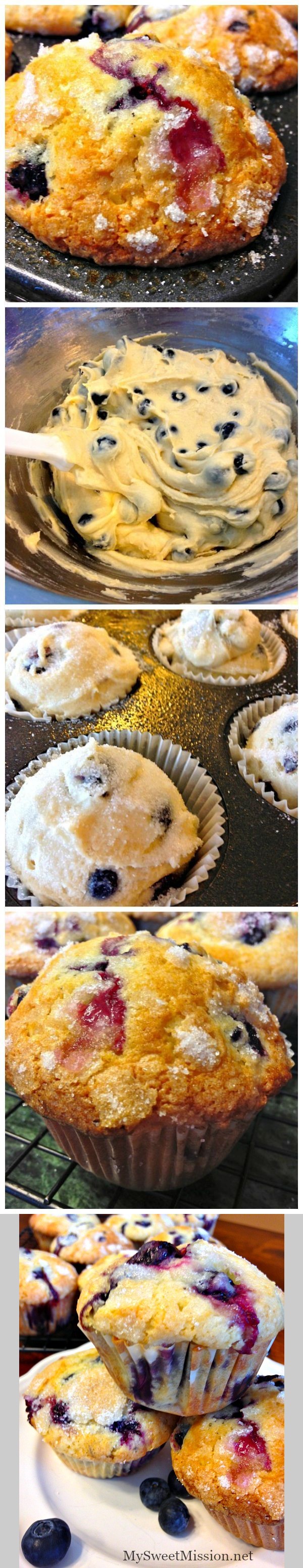 Bakery Style Blueberry Muffins