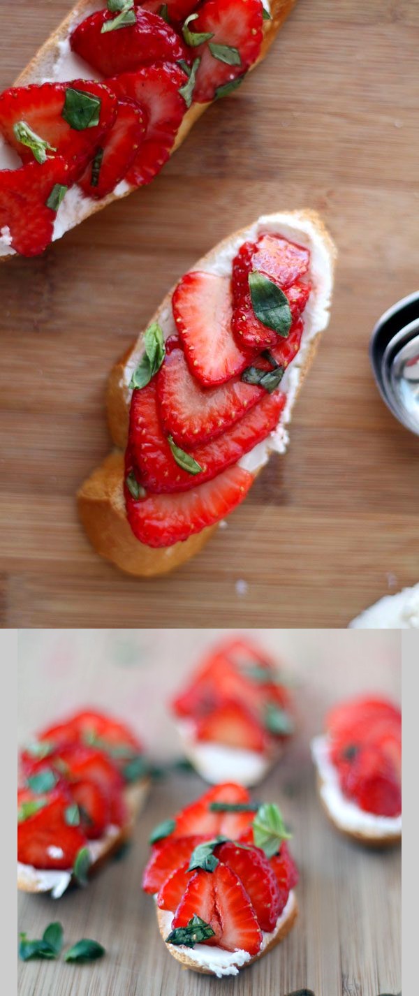 Balsamic Strawberries & Goat Cheese Crostini