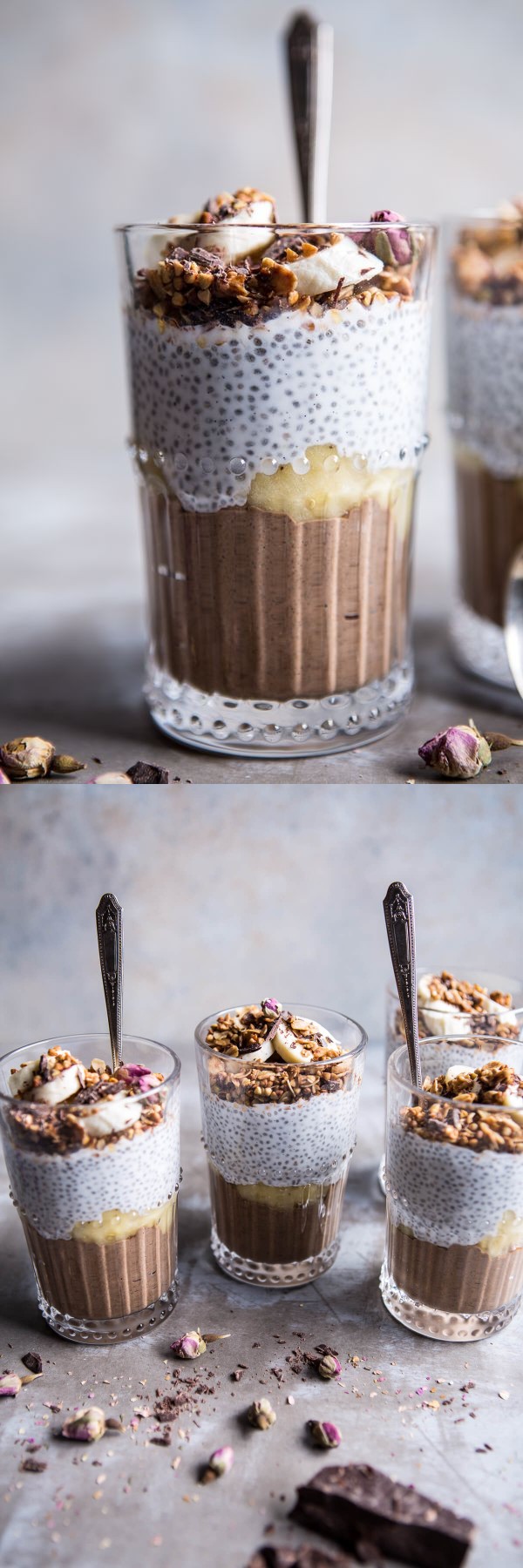 Banana and Chocolate Chia Cream Pie Parfaits