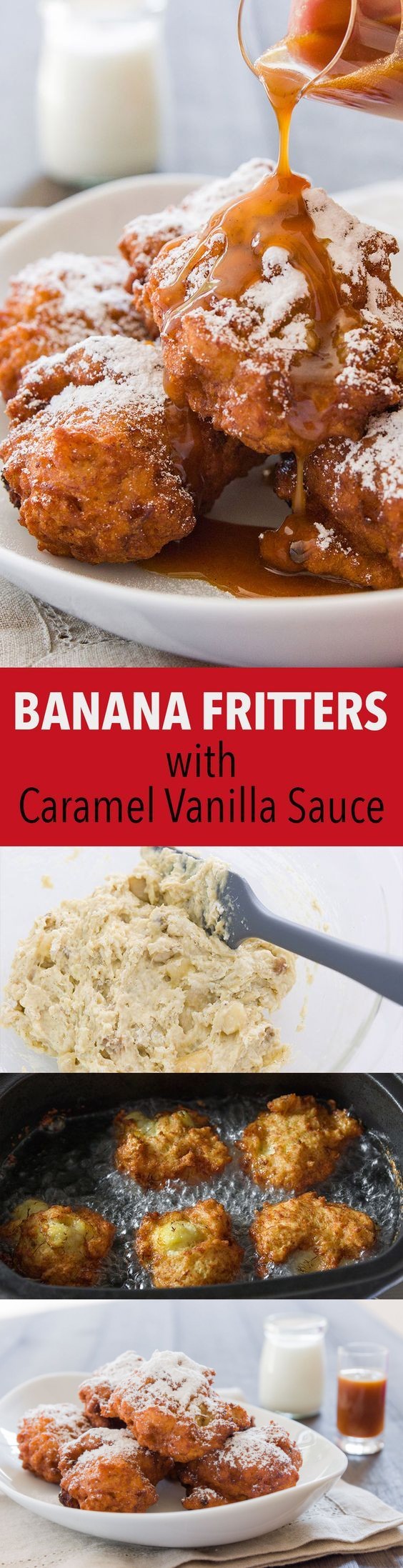 Banana Fritters with Vanilla Caramel Sauce