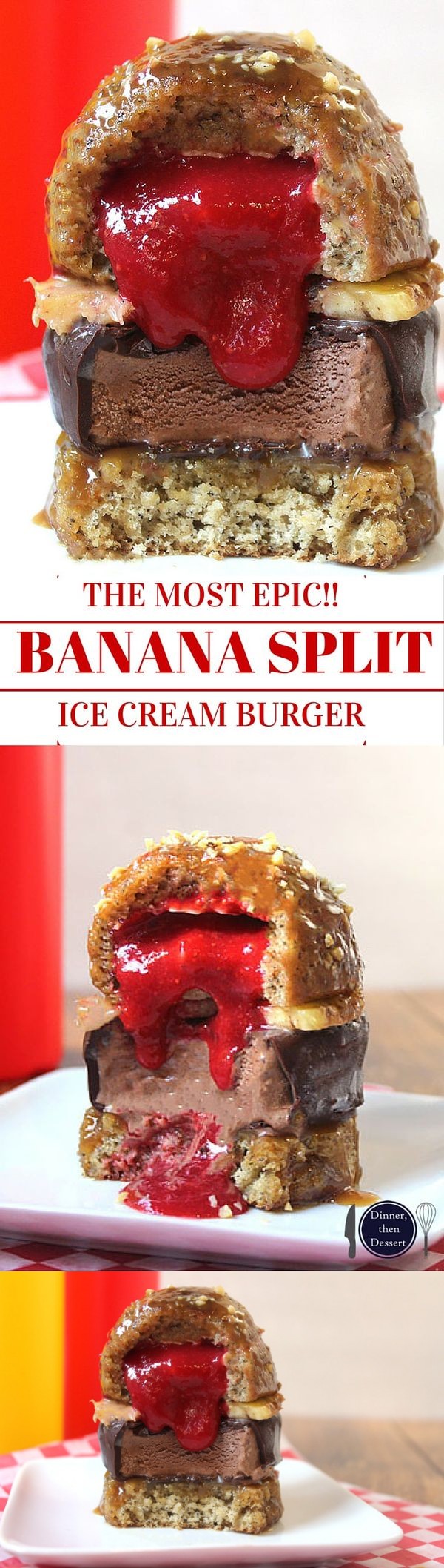 Banana Split Ice Cream Burger