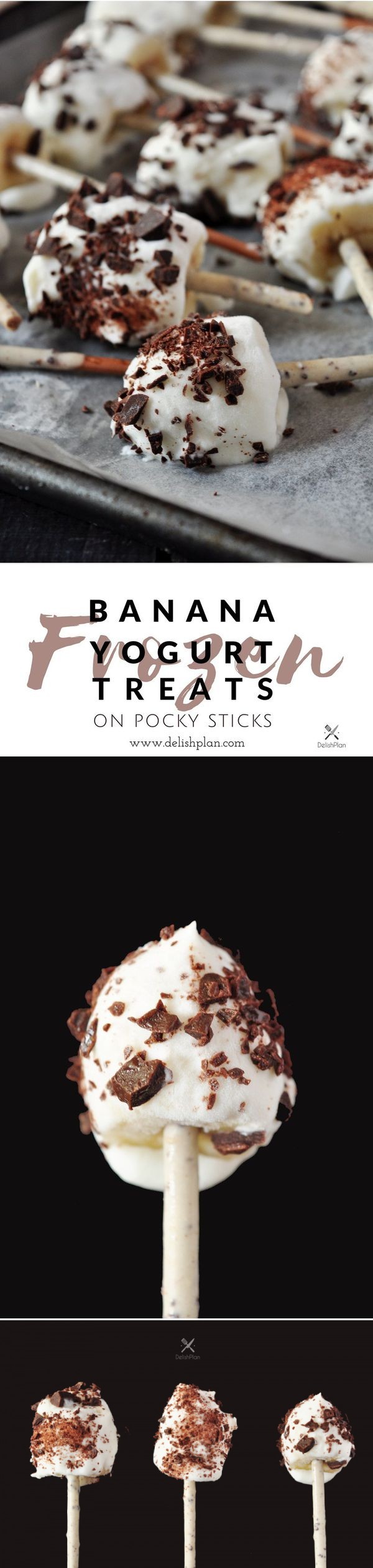 Banana Yogurt Frozen Treats on Pocky Sticks
