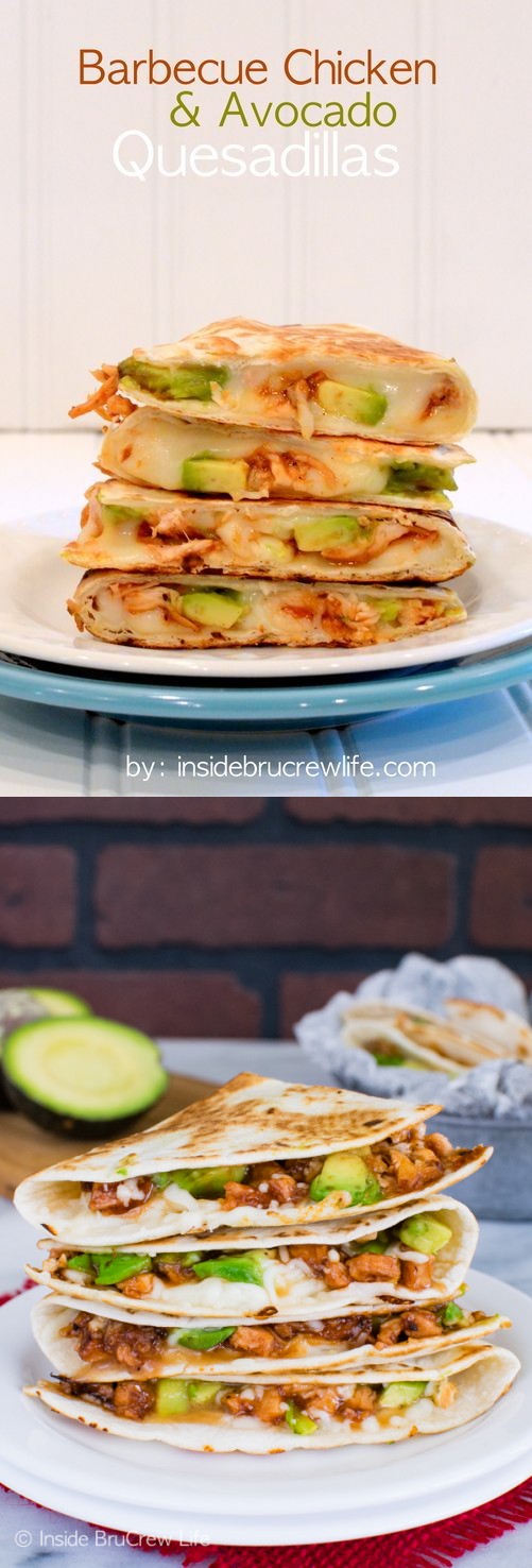 BBQ Chicken & Avocado Quesadillas