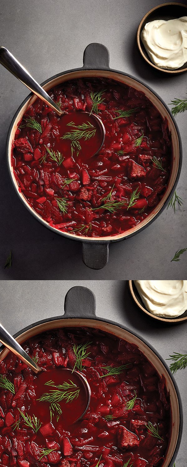 Beef and beet borscht