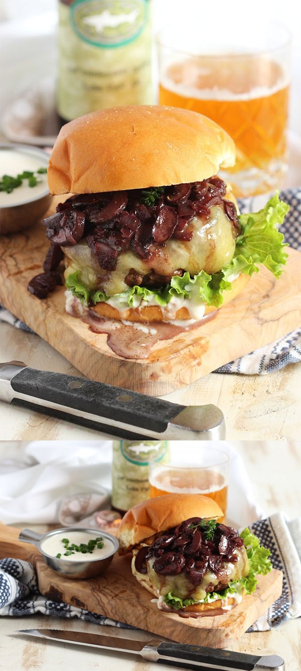 Beef Bourguignon Burger with Horseradish Creme Fraiche