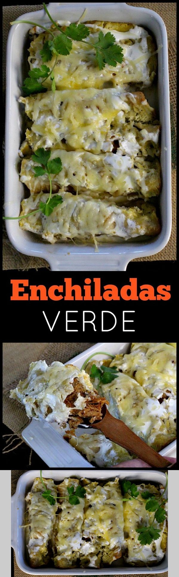 Beer Braised Pulled Pork Enchiladas Verde