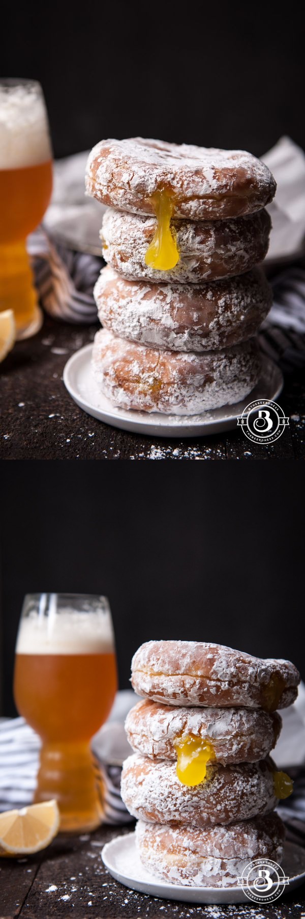 Beer Doughnuts with IPA Lemon Curd