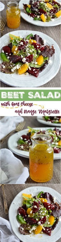 Beet Salad with Goat Cheese and Orange Vinaigrette Dressing