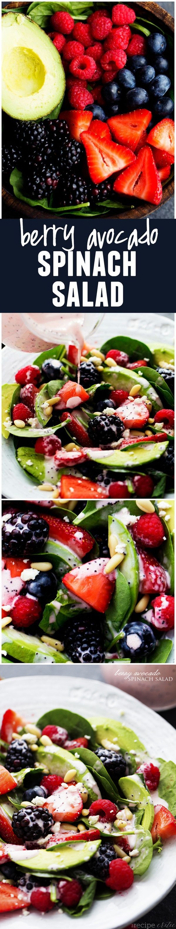 Berry Avocado Salad with Creamy Raspberry Poppyseed Dressing