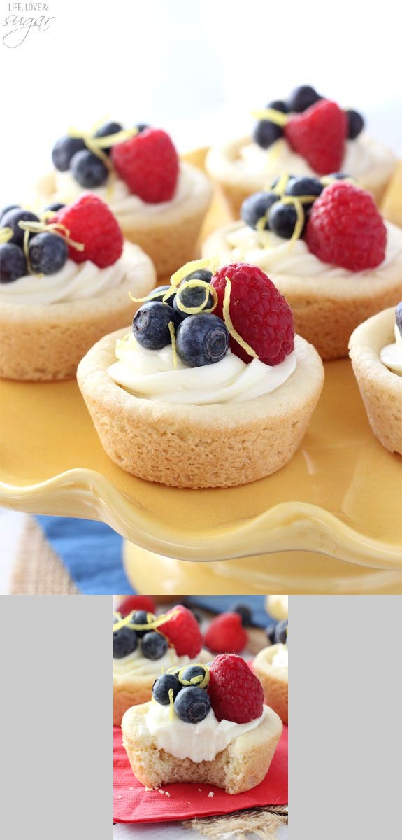 Berry Lemon Cheesecake Cookie Cups