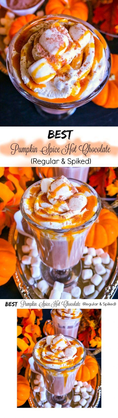 Best Pumpkin Spice Hot Chocolate (Spiked and Regular