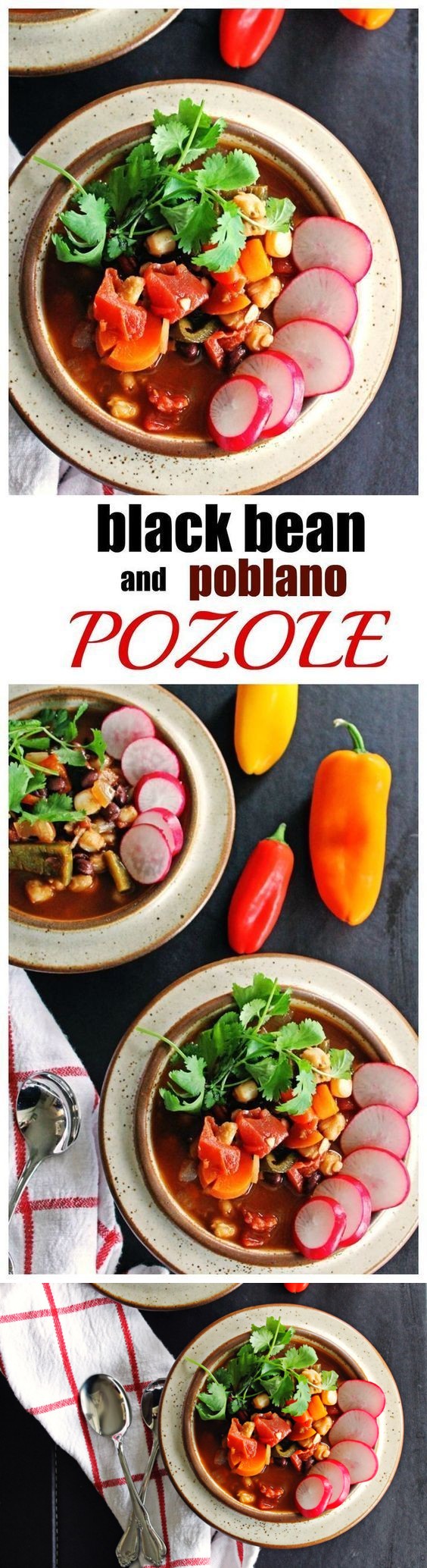 Black bean and poblano pozole