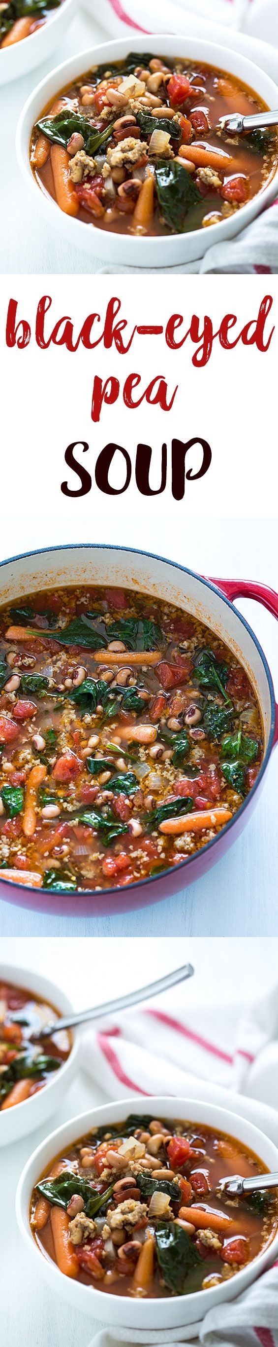 Black-Eyed Pea Soup with Sausage and Spinach