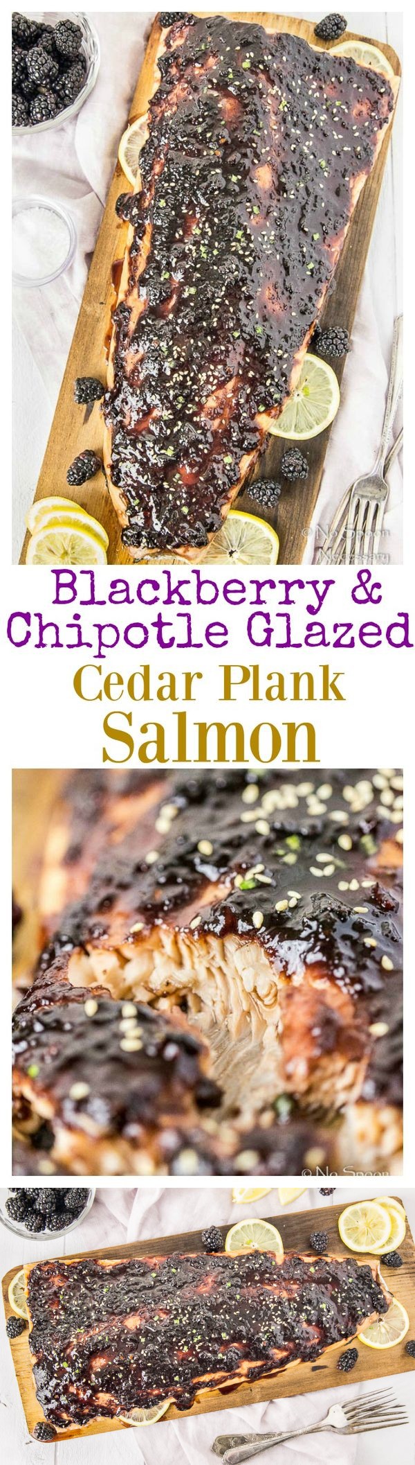Blackberry-Chipotle Glazed Cedar Plank Salmon