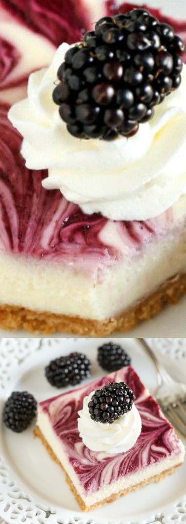 Blackberry Swirl Cheesecake Bars