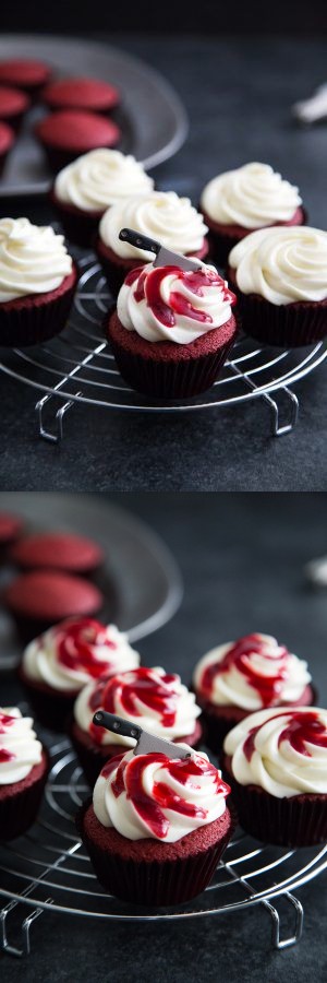 Bloody Red Velvet Cupcakes