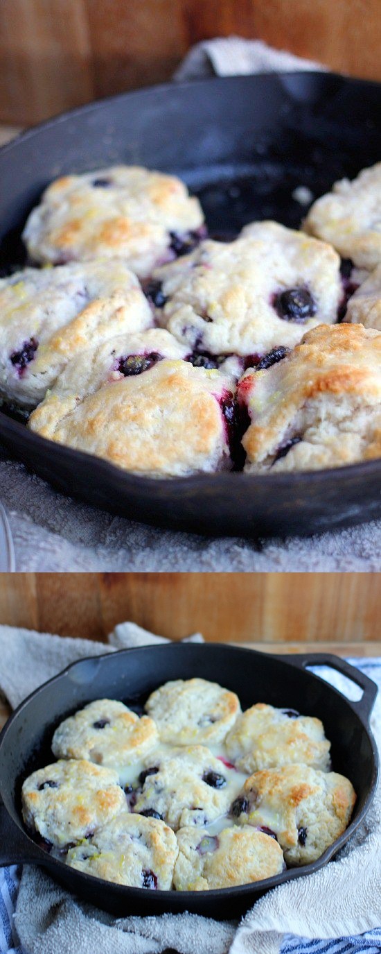 Blueberry Buttermilk Biscuits with Lemon Glaze