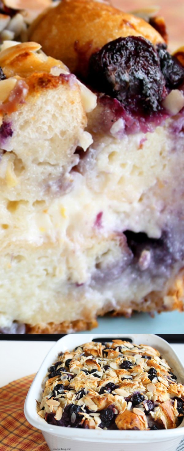 Blueberry Cheesecake Bread Pudding