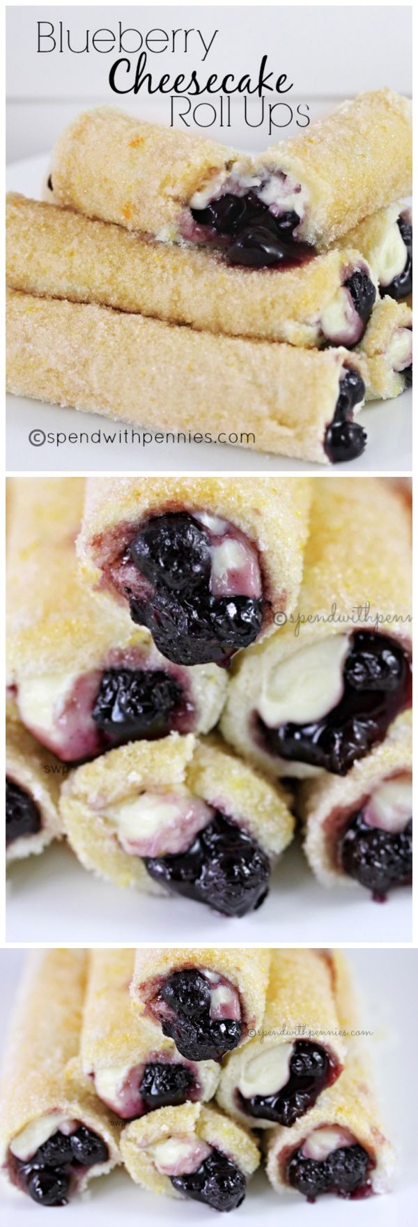 Blueberry Cheesecake Roll Ups (Oven Baked