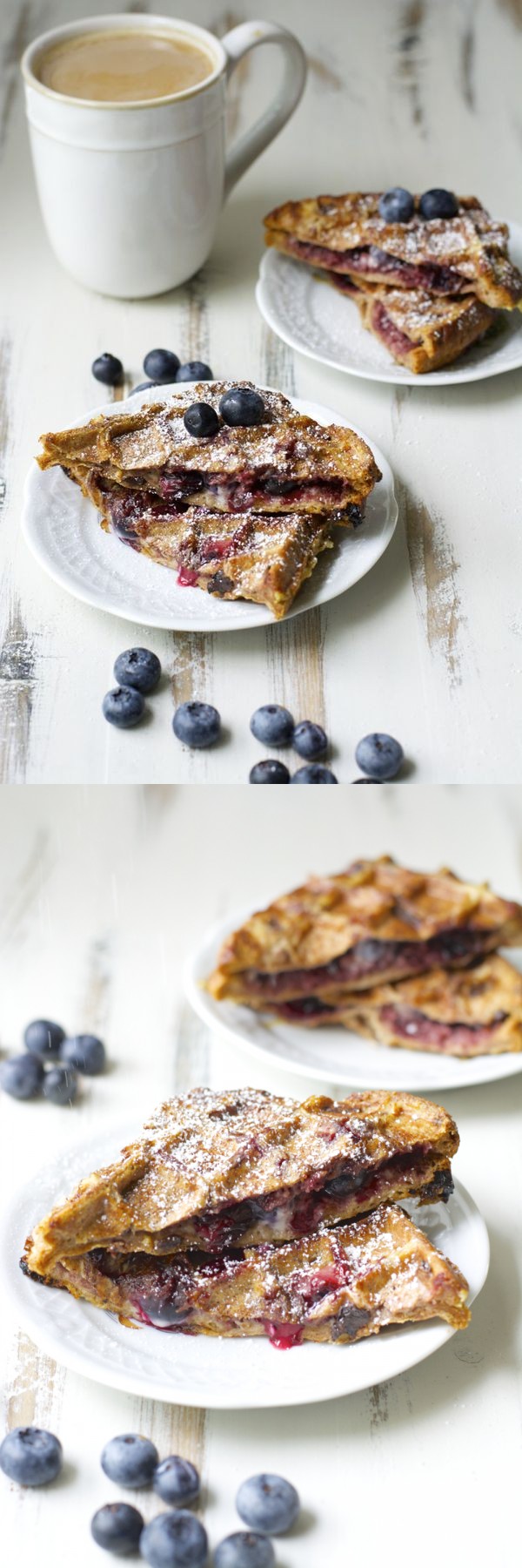 Blueberry Cheesecake Stuffed French Toast Waffles