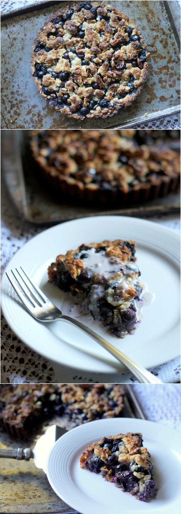 Blueberry Crisp Tart with Oat Crust (Gluten Free, Vegan