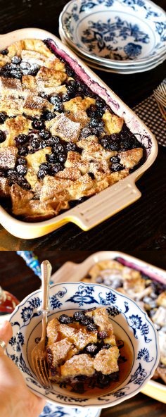 Blueberry Salted Caramel French Toast Casserole