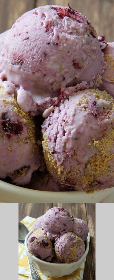 Blueberry-Vanilla Cheesecake Ice Cream