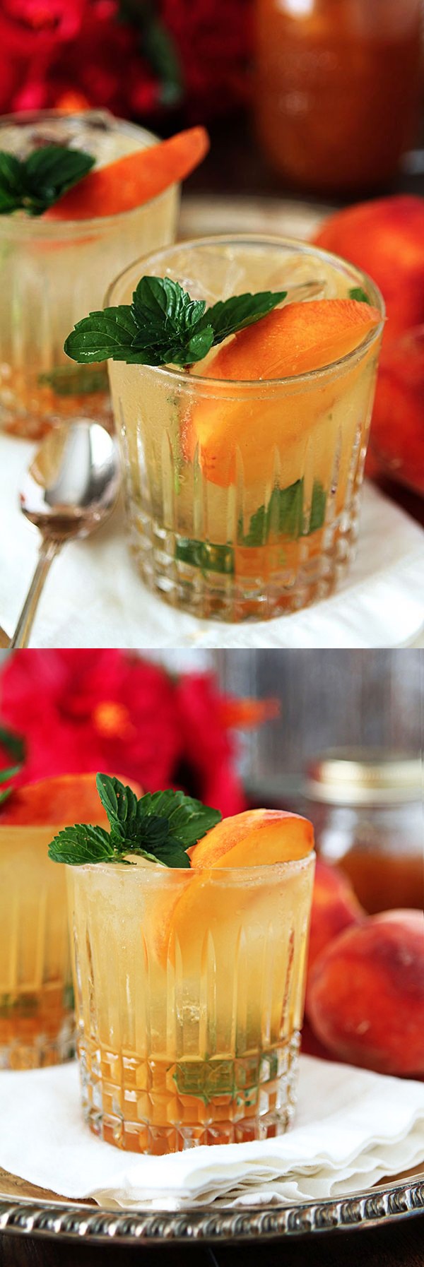 Bourbon and Peach Jam Smash