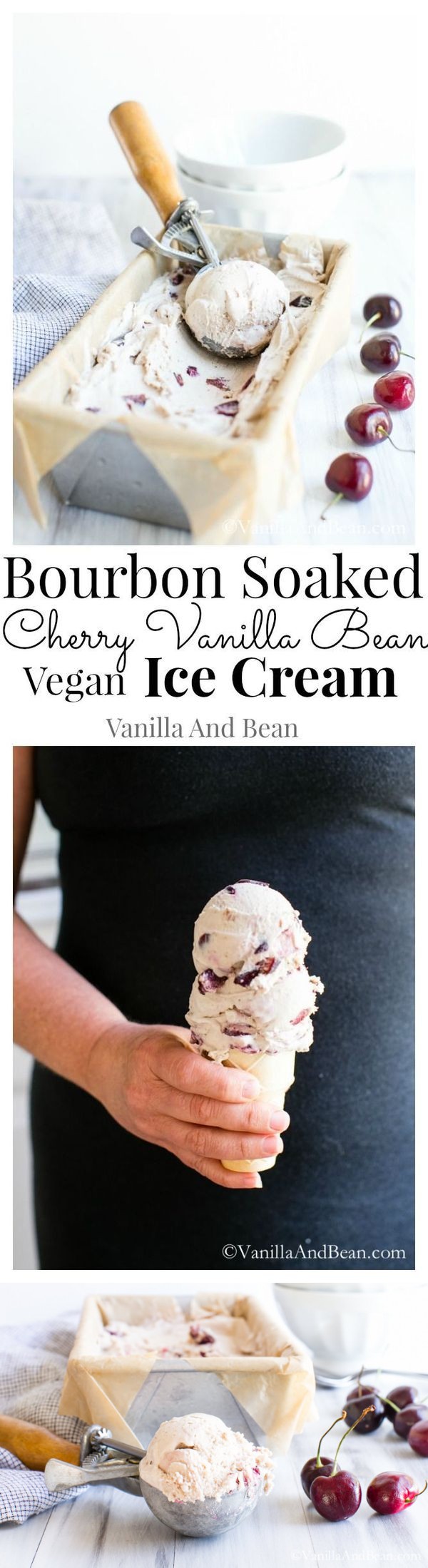 Bourbon Soaked Cherry Vanilla Bean Ice Cream