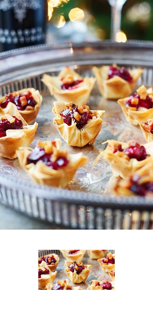 Brie, Cranberry, and Pancetta Phyllo Bites