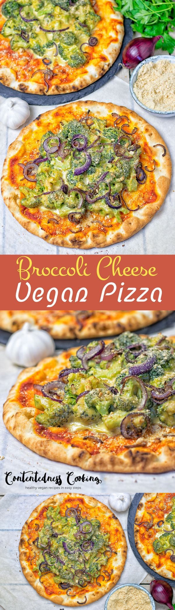 Broccoli Cheese Vegan Pizza