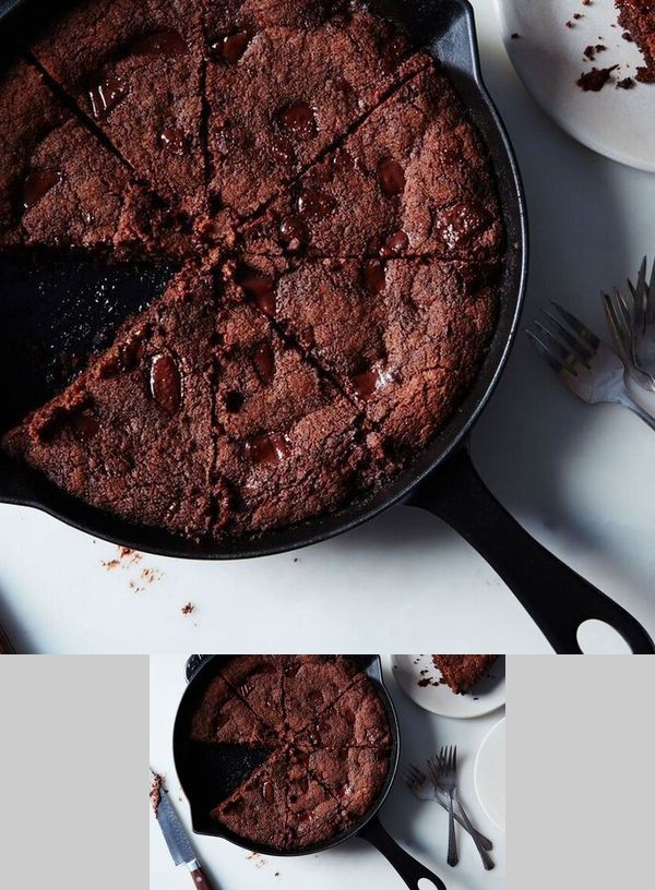 Brown Butter Ginger Chocolate Chip Skillet Cookie