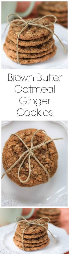 Brown butter oatmeal ginger cookies