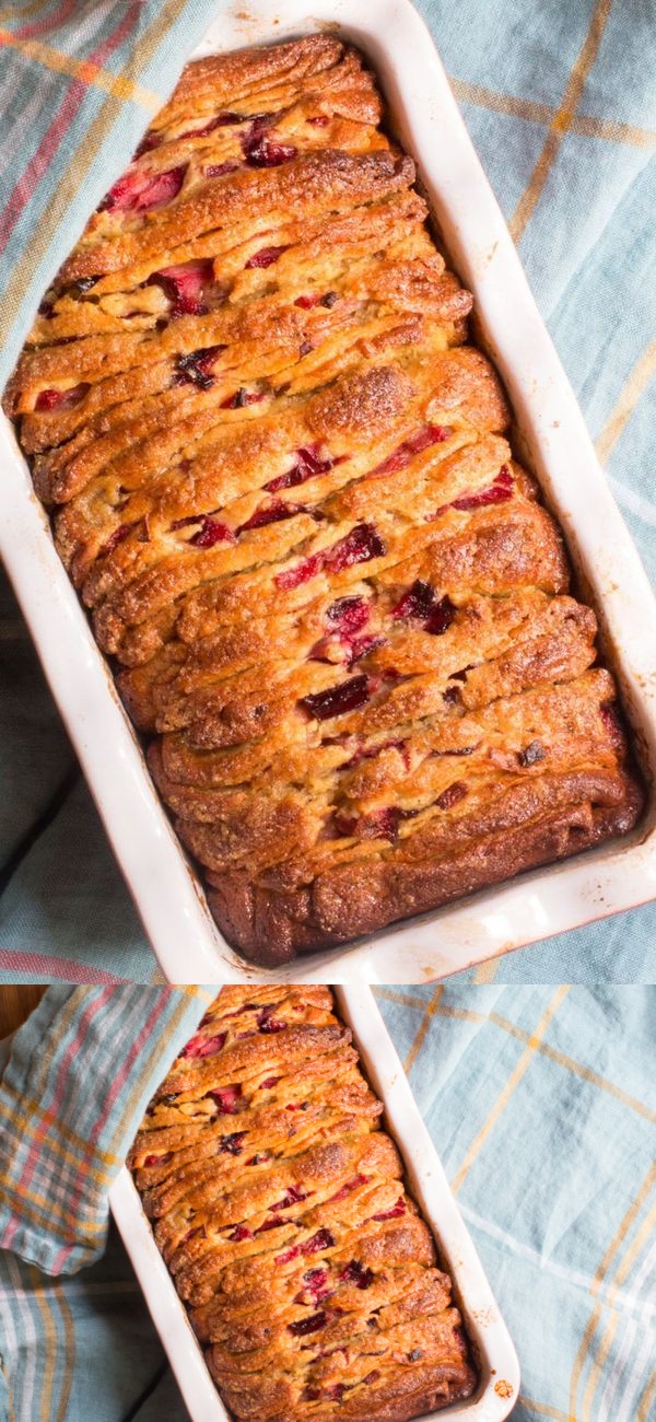 Brown Sugar and Plum Pull-Apart Bread | #BreadBakers