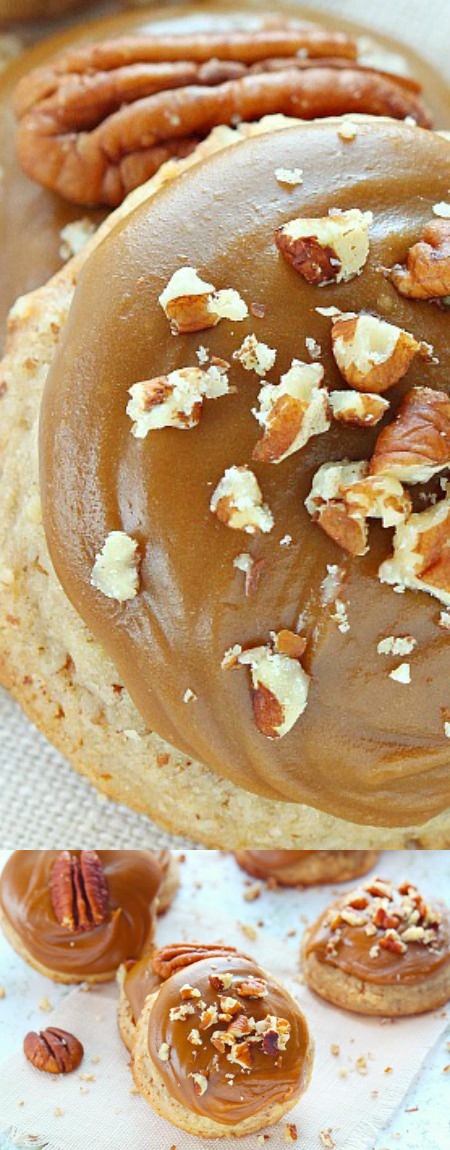 Brown Sugar Pecan Cookies with Brown Sugar Frosting