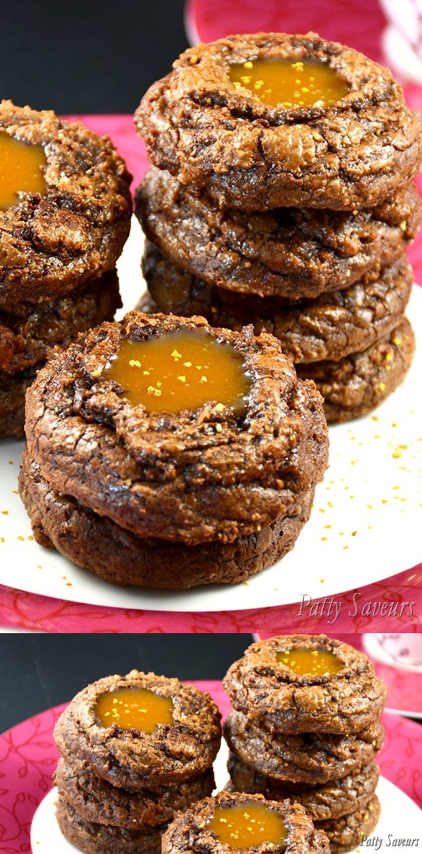 Brownie Cookies with Salted Caramel