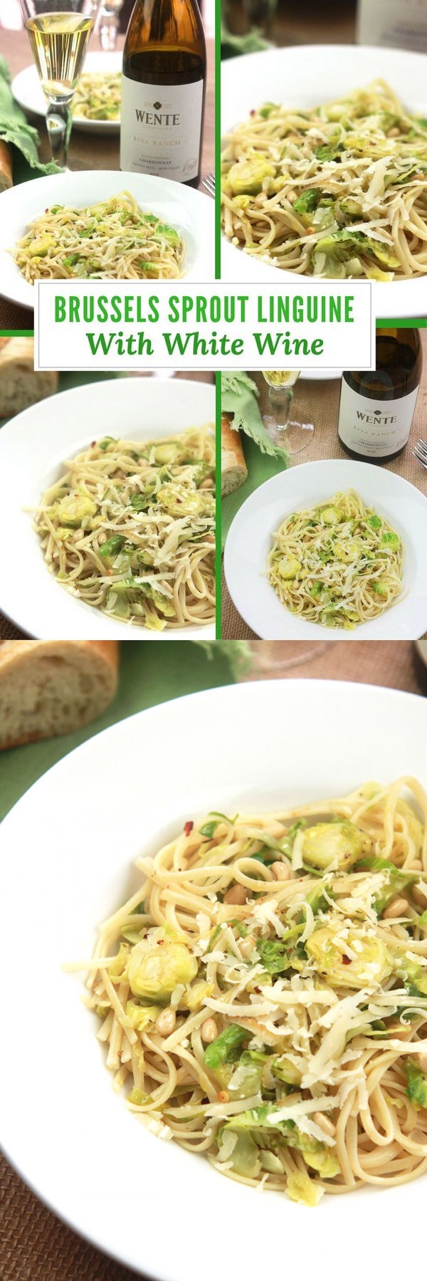 Brussels Sprout Linguine with White Wine