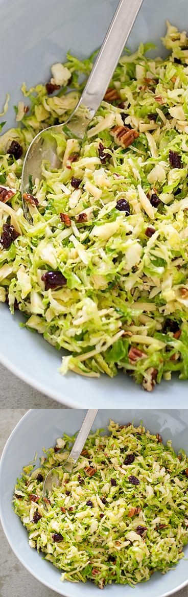 Brussels Sprout Salad with Smoked Gouda, Pecans, and Dried Cherries