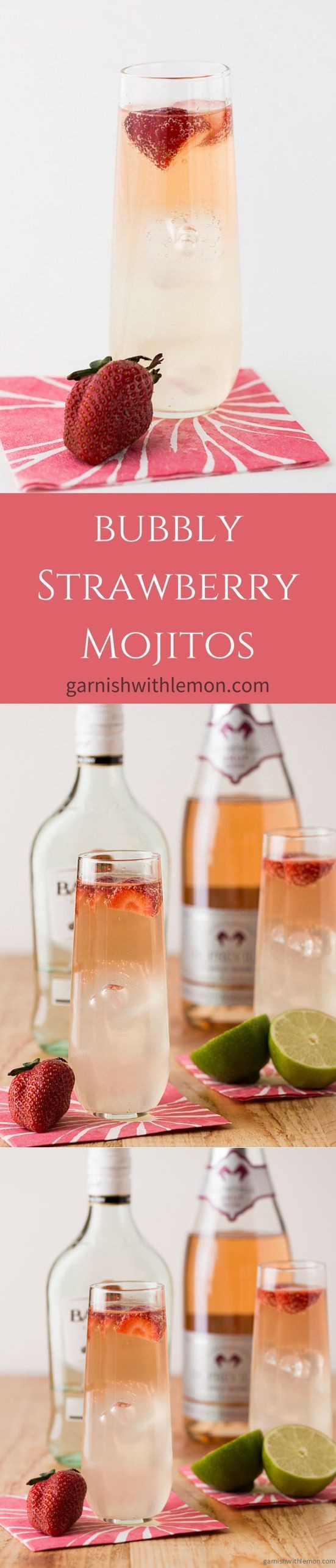 Bubbly Strawberry Mojitos