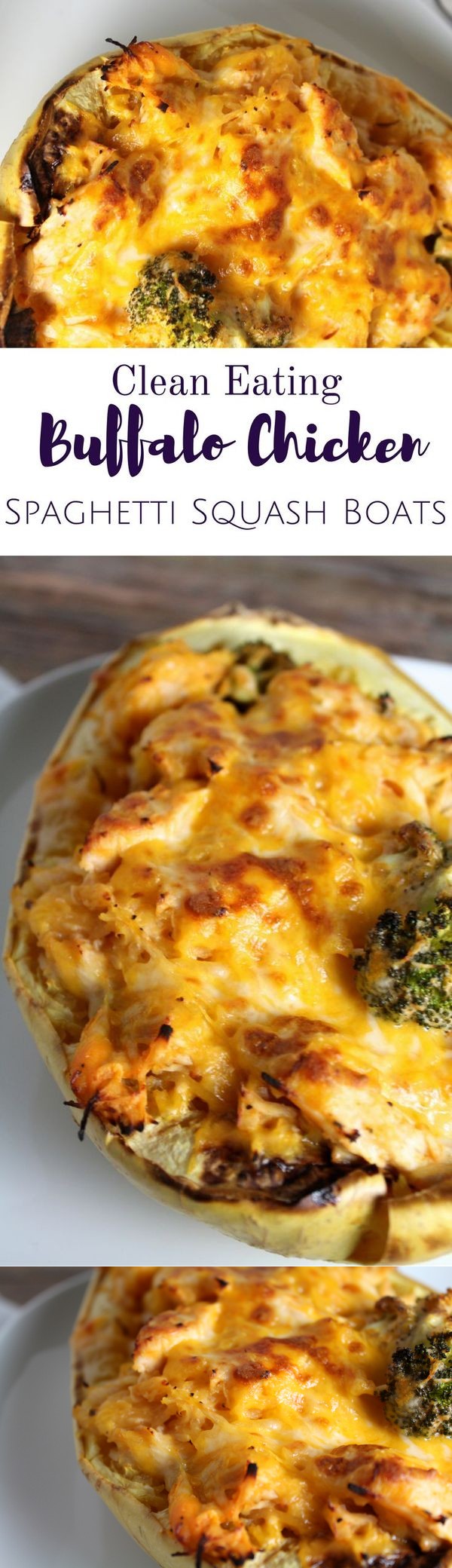 Buffalo Chicken Spaghetti Squash Boats