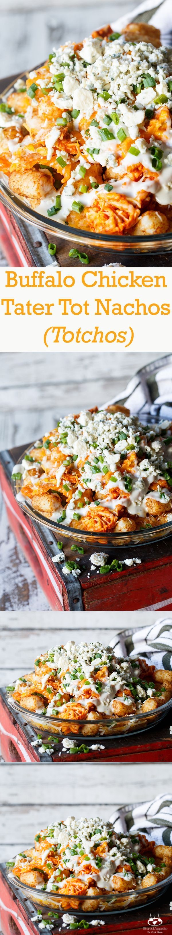 Buffalo Chicken Tater Tot Nachos (Totchos