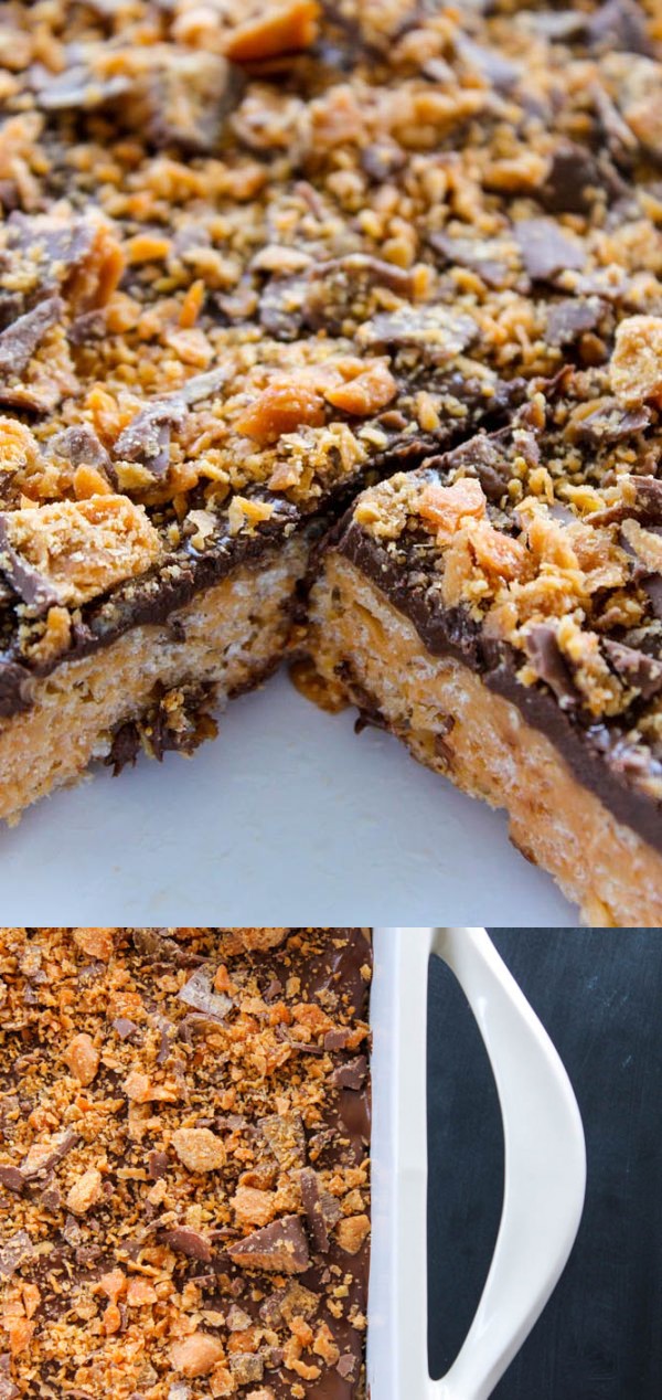 Butterfinger Rice Krispy Treats