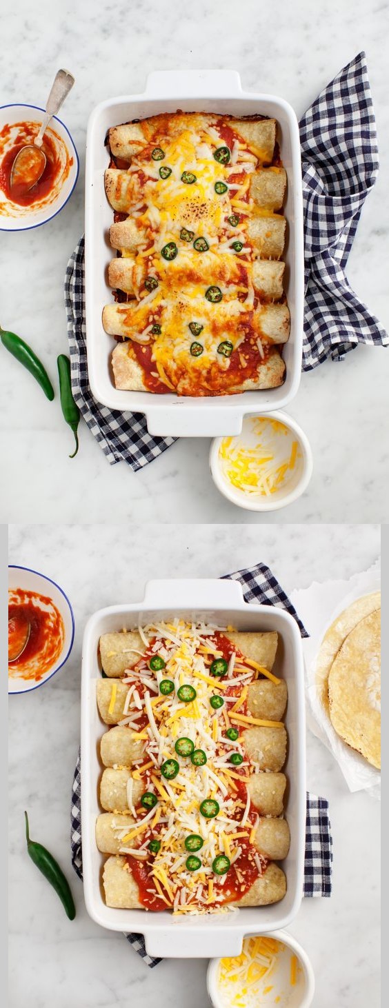 Butternut Squash & Black Bean Enchiladas