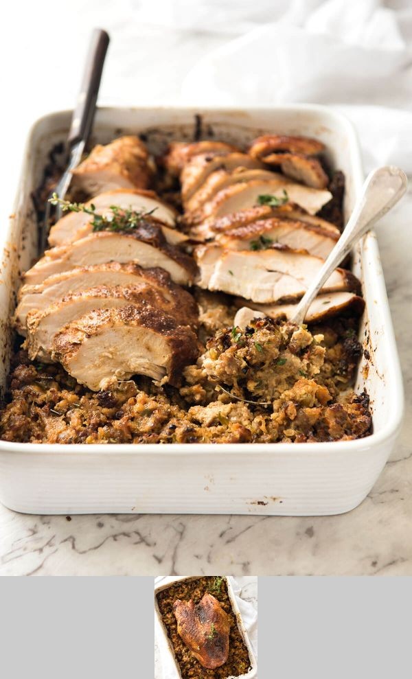 Cajun Baked Turkey Breast and Dressing (Stuffing