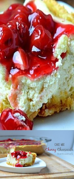 Cake Mix Cherry Cheesecake