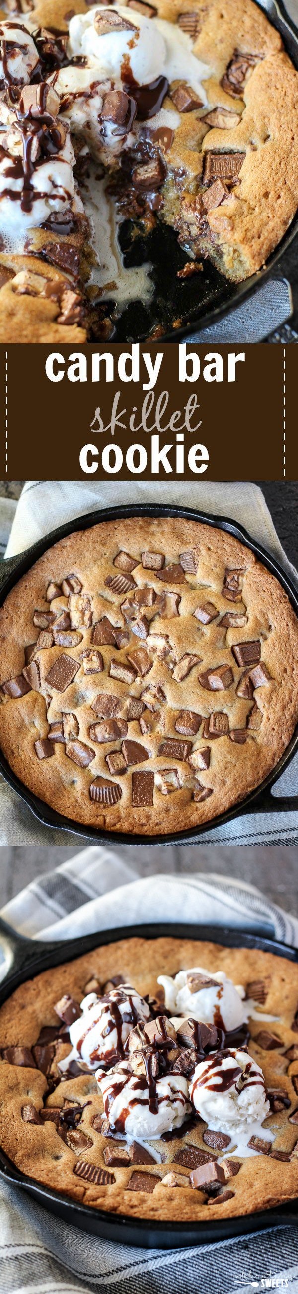 Candy Bar Skillet Cookie