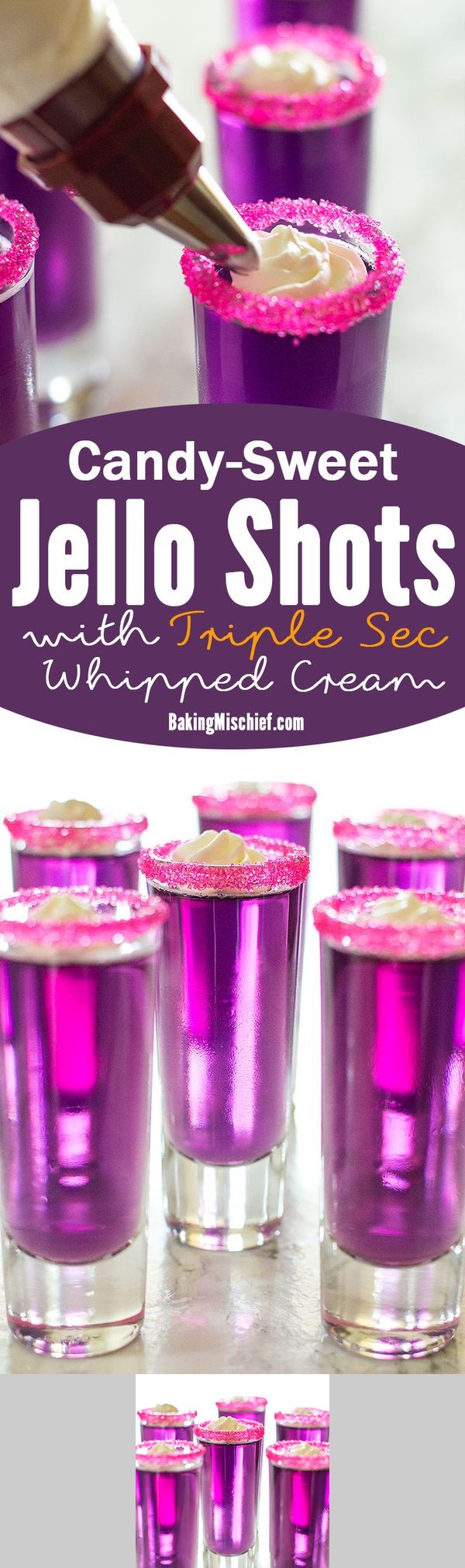 Candy-Sweet Jello Shots with Triple Sec Whipped Cream